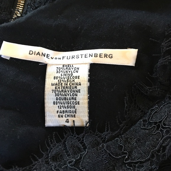 Diane Von Furstenberg Zarita lace dress in black Sz 4 - Picture 8 of 8